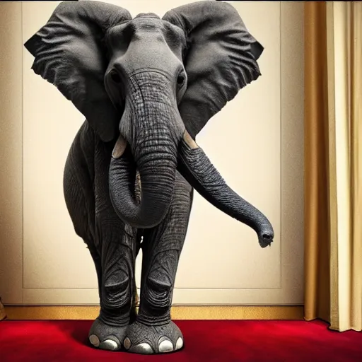 Image similar to an elephant as a guest in opera