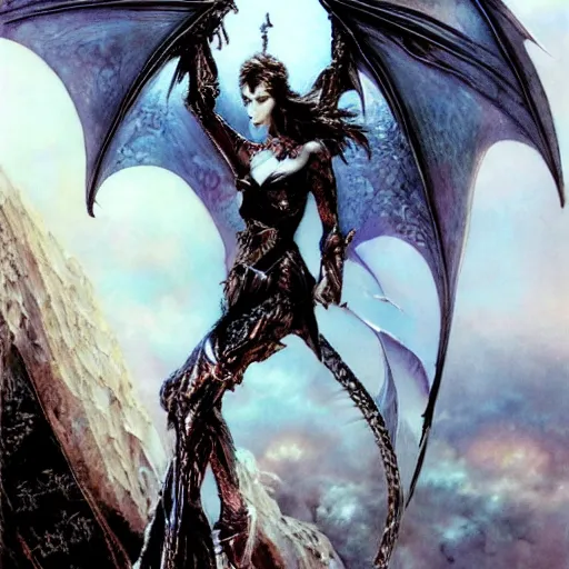 Prompt: dragon winglings, Louis Royo