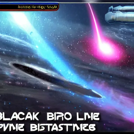 Prompt: black hole destroying battle fleet