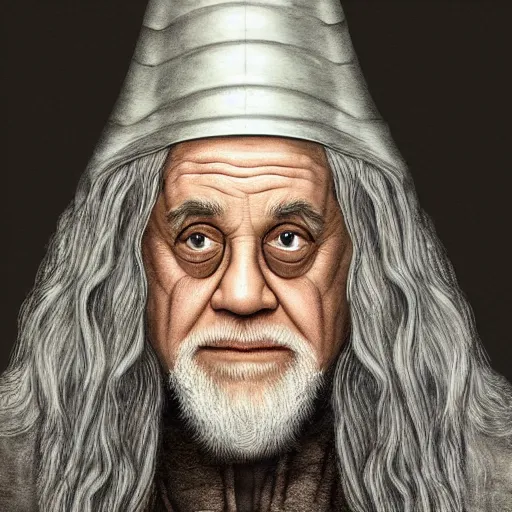 Prompt: ultra realistic illustration, danny devito as gandalf the white from return of the king, full body, high quality, highly detailed, wide angle, illustration, digital art, full color
