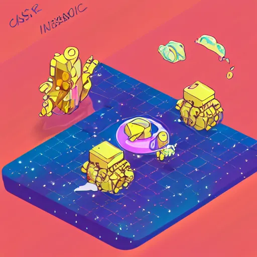 Image similar to cute isometric galaxy