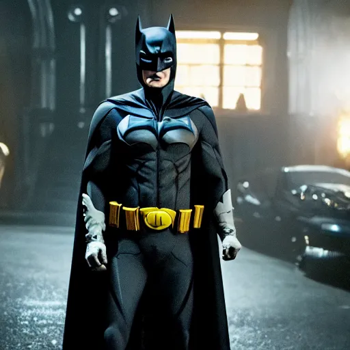 Image similar to film still of johnny depp as batman in the new batman movie, 4 k