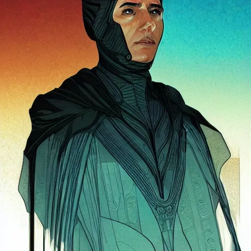 Image similar to dune themed majestic paul atreides prophet sketch by sachin teng, moebius, artgerm, alphonse mucha, masterpiece, organic painting, matte painting, futuristic geometrical drawing shapes, desert ambience, hard edges, graffiti, street art by sachin teng