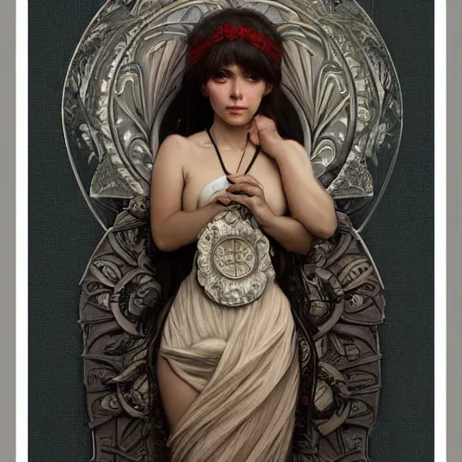 Image similar to beautiful lifelike award winning pencil illustration of kerli koiv trending on art station artgerm greg rutkowski alphonse mucha museum quality cinematic atmospheric