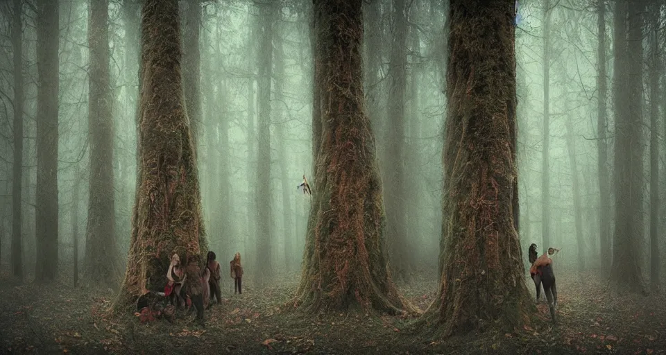 Image similar to Enchanted and magic forest, by Dan Witz