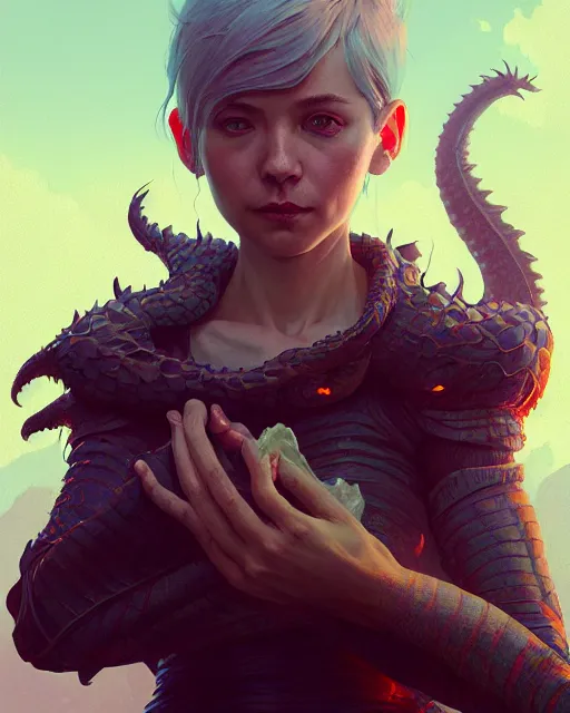 Image similar to highly detailed vfx portrait a dragon, stephen bliss, unreal engine, greg rutkowski, loish, rhads, beeple, makoto shinkai and lois van baarle, ilya kuvshinov, rossdraws, tom bagshaw, alphonse mucha, global illumination, detailed and intricate environment