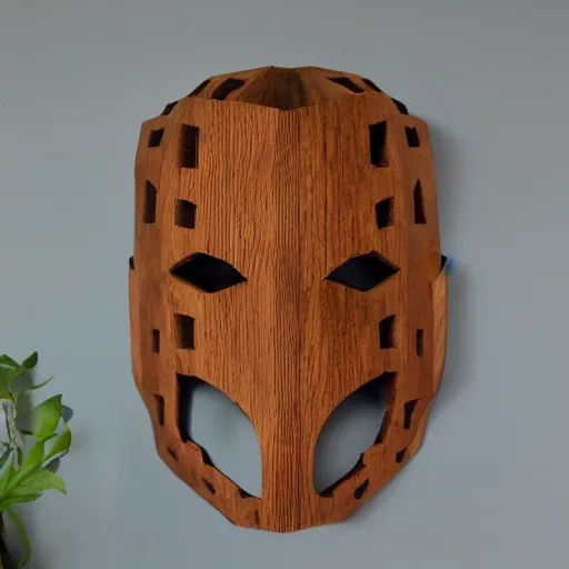 Image similar to hive mind wooden mask