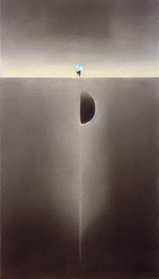 Image similar to the two complementary forces that make up all aspects and phenomena of life, by Zdzisław Beksiński