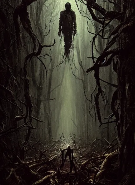 Image similar to highly detailed horror movie poster with angry creepy keanu reeves as a tree, keanu reeves faces in the bark of many trees sentient leafy catastrophe by greg rutkowski, masterpiece, really funny, 1 0 / 1 0 creepy