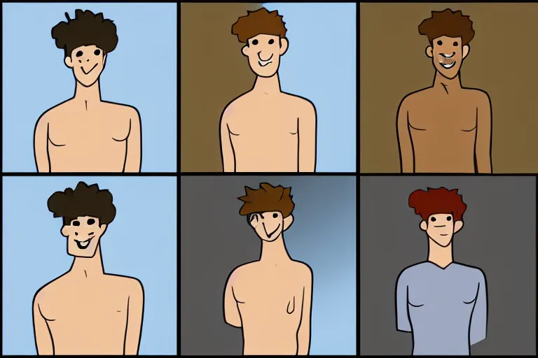 Image similar to Drawn guy, in full growth, in different styles, with different backgrounds