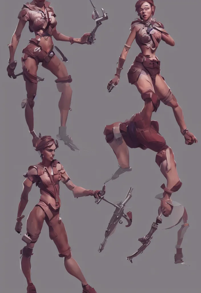 Prompt: amazing stylized random sketches of a young and strong girl by Serge Birault, concept art, full body with dynamic pose and correct anatomy, digital art, octane render trending on artstation, 4k, 8k, HD