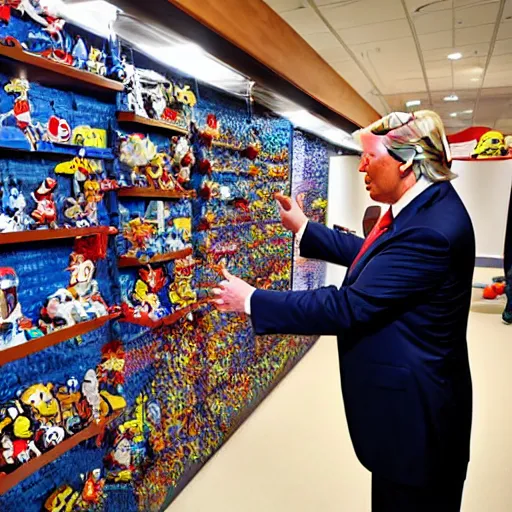 Image similar to Trump building a toy wall