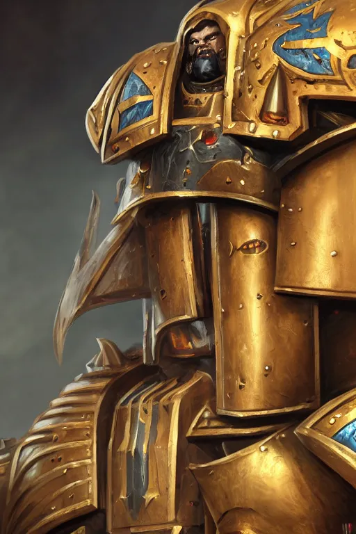 Image similar to armor portrait heros warhammer 4 0 k horus heresy fanart - the primarchs emperor by johannes helgeson animated with vfx concept artist & illustrator global illumination ray tracing hdr fanart arstation zbrush central hardmesh 8 k octane renderer comics stylized