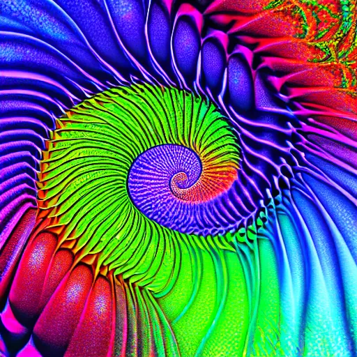 Prompt: hyper realistic fractal art featuring ultra detailed infinities spiralling through the universe in a multicolored macro world of unfathomable complexity