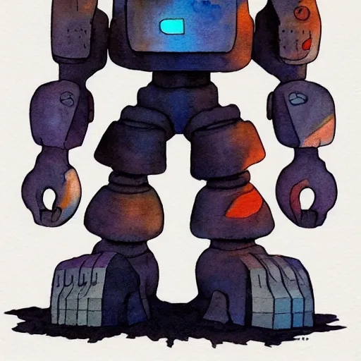 Image similar to iron giant, watercolor illustration for a book