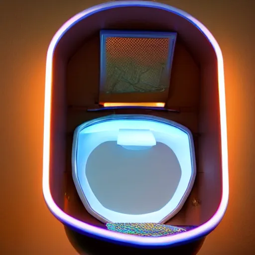 Prompt: a gaming toilet with lights