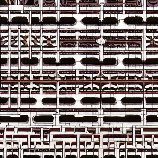 Prompt: pattern created by frank lloyd wright and giger