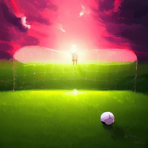 Image similar to soccer ball by alena aenami and annato finnstark