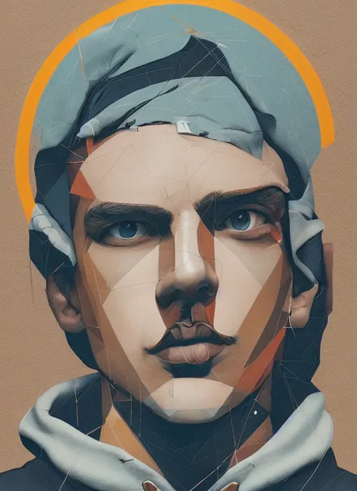 Prompt: symmetry!! portrait of a tan boy with black hair and gray hoodie by sachin teng, organic, cables, matte painting, geometric shapes, hard edges! graffiti, street art