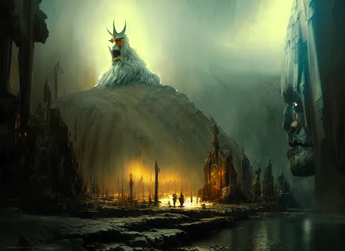 Image similar to odin, the allfather, illustration, colors, epic scene, high quality, intricate details, details, craig mullins, intricate, atmosphere, highly detailed, matte painting, cinematic, deviantart, realistic, photorealistic, concept art