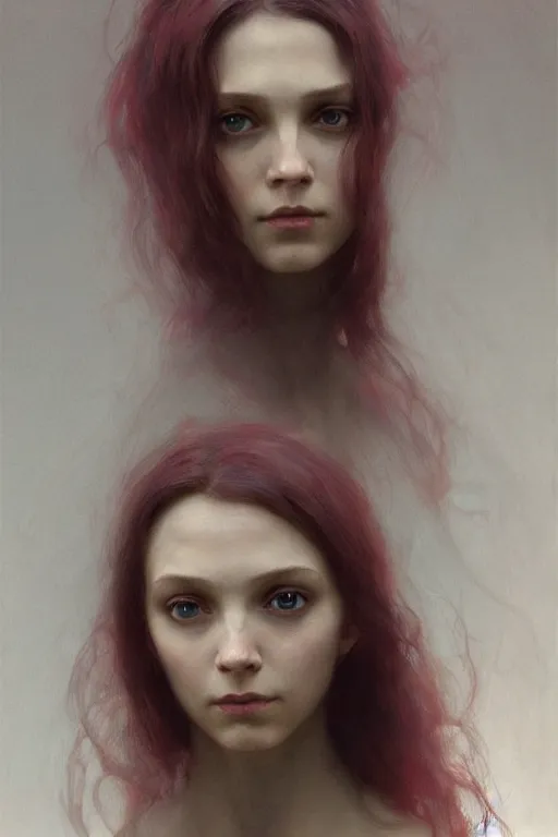 Image similar to Portrait of beautiful pale Wanda Maximoff, artstation, painted by Wayne Barlowe and Greg Rutkowski and zdislav beksinski and Ruan Jia and Mandy Jurgens and Artgerm and william-adolphe bouguereau