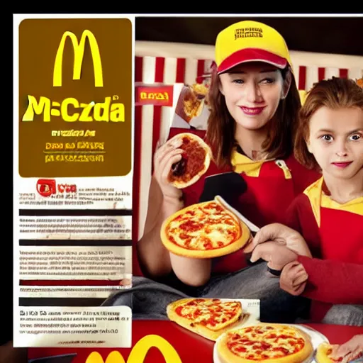 Prompt: mcdonalds pizza advertisement, award winning photography