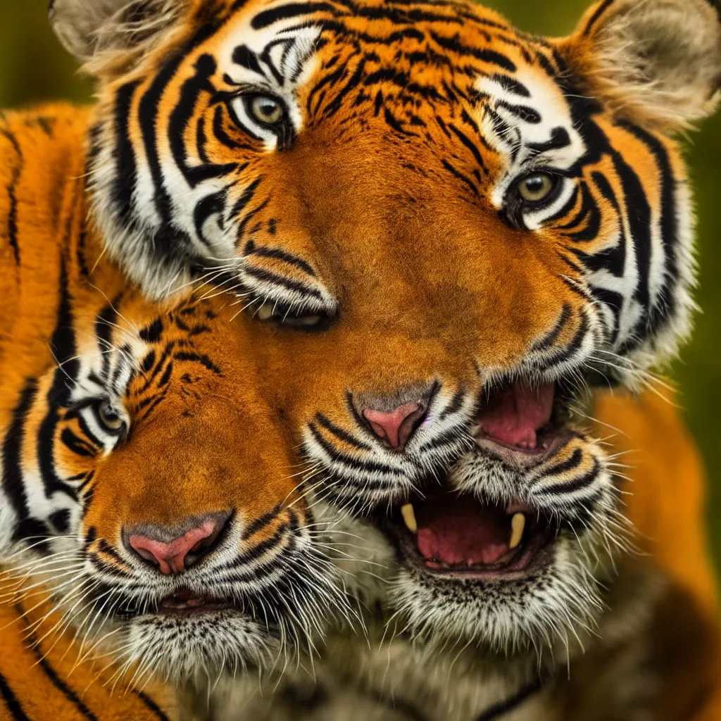 Image similar to Photo of a tiger at golden hour, backlight, portrait, national geographic, close up, 85mm lens