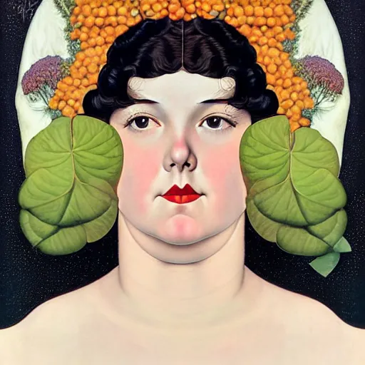 Prompt: Art in the style of Coles Phillips, Gaia, Full figured Mother Earth, portrait, Hikari Shimoda