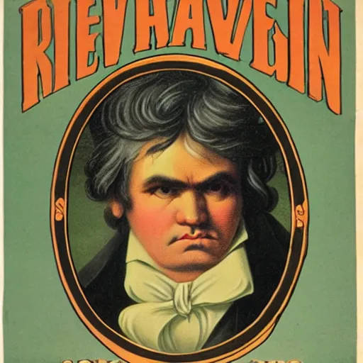 Prompt: an 1 8 0 0 s poster advertising beethoven as a rabbit