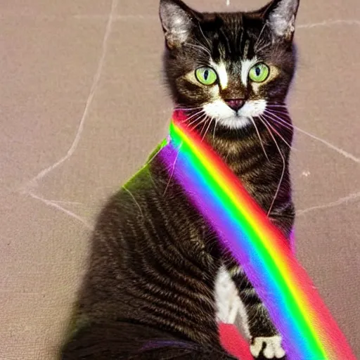 Image similar to rainbow schrodinger's cat.