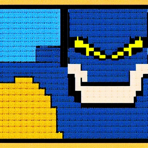 Prompt: picture of Batman smiling, pixel art, 16bit, batman tas