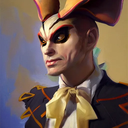 Image similar to greg manchess portrait painting of partially armored of the march hare from alice in wonderland as overwatch character, medium shot, asymmetrical, profile picture, organic painting, sunny day, matte painting, bold shapes, hard edges, street art, trending on artstation, by huang guangjian, gil elvgren, ruan jia, randy vargas, greg rutkowski