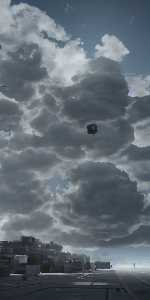 Image similar to concept art, portable cloud computer, octane rendering, unreal engine.