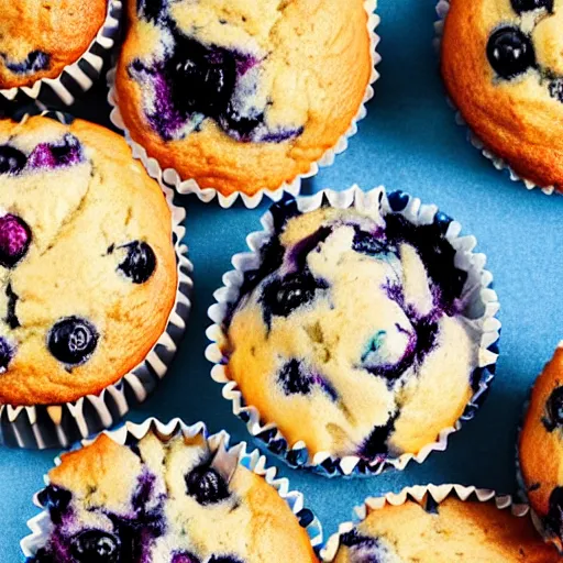 Prompt: a photo of the most appetizing blueberry muffin decorated as a Disney character