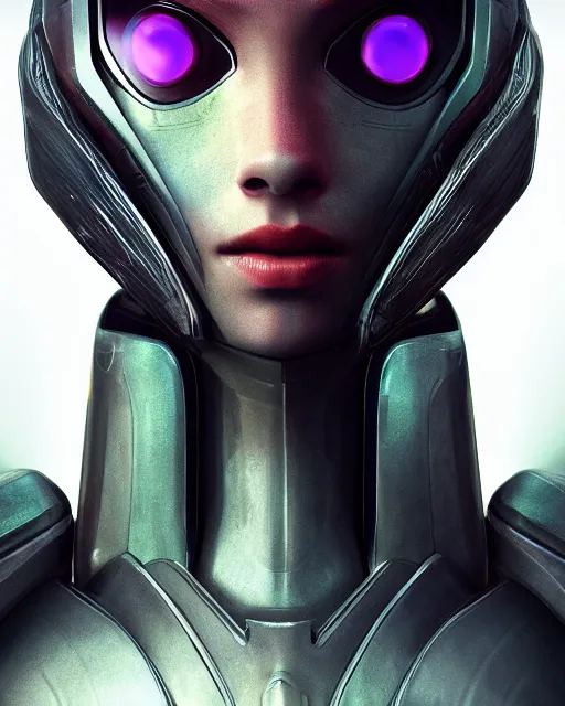 Image similar to portrait of an android, beautiful girl, hexagonal armor, mantis shape, alien research complex, cinematic, detailed, sharp focus, high quality, 4 k, high detail, trending on artstation