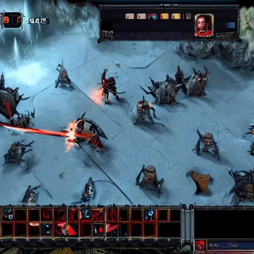 Prompt: diablo game screenshot of elon musk fighting skeletons