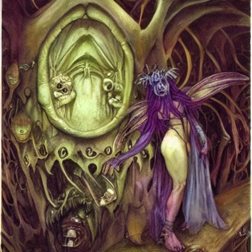 Image similar to scary fairy Brian Froud art