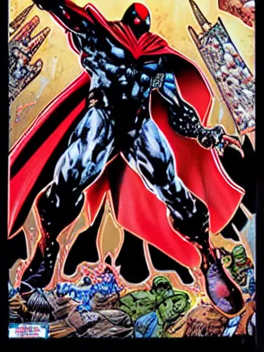 Image similar to spawn by todd mcfarlane, detailed, hyper-detailed