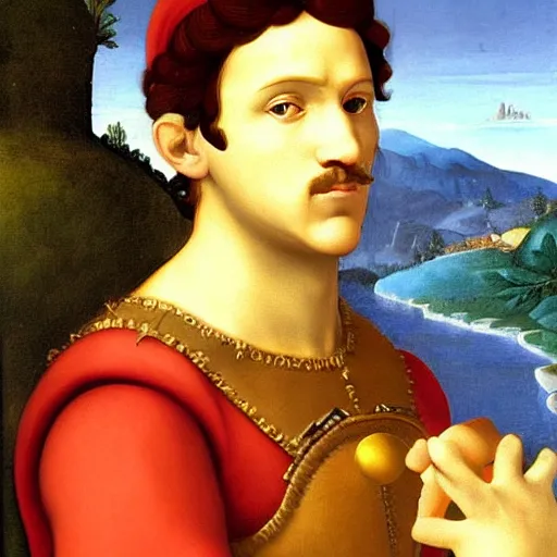 Image similar to a beautiful portrait of super - mario!!!!!! renaissance painting by da vinci