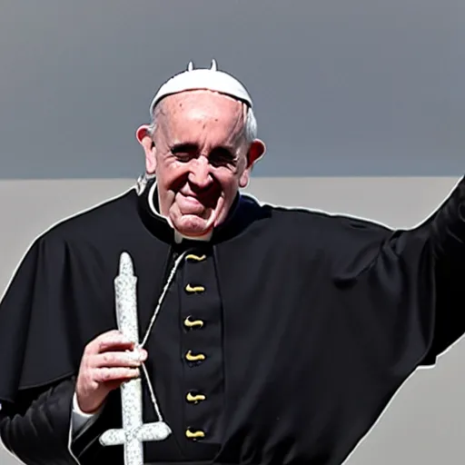 Image similar to pope dressed as a ninja