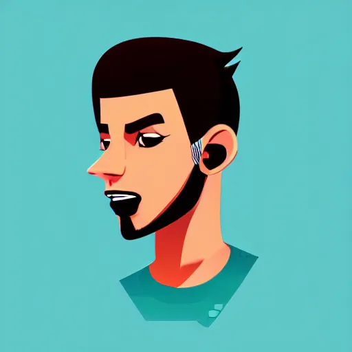 Image similar to 2 d character design, male rapper, vector art, digital art, portrait, 4 k, 8 k, sharp focus, smooth, illustration, concept art, music artist