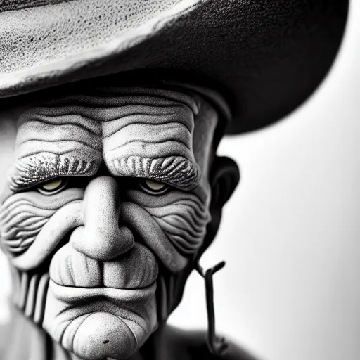 Image similar to photograph portrait of Popeye, intricate detail, sigma 85mm f/1.4, 4k, depth of field, high resolution, 4k, 8k, hd, full color