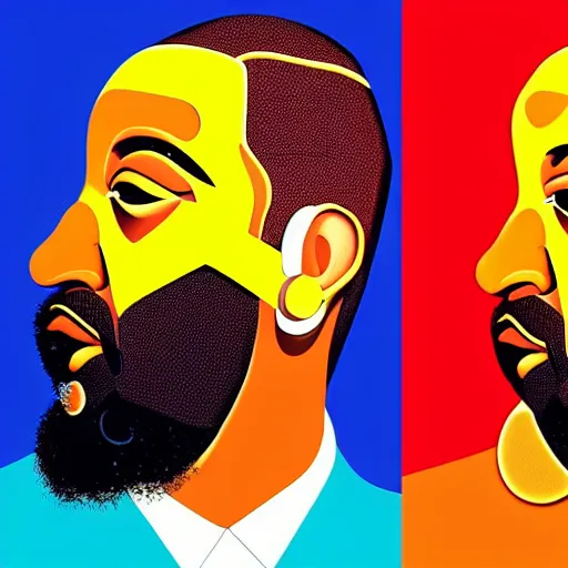 Image similar to ultra realistic portrait of dj khaled in a studio, ultra detailed, under blue, red and yellow cinematic lighting, salvador dali, cartoon, monument valley, escher