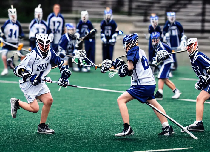 Prompt: photo of the lacrosse team, playing intergalactic championship versus chitauri. Highly detailed 8k. Intricate. Sony a7r iv 55mm. Award winning.