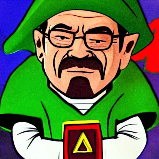 Prompt: walter white as tingle from the legend of zelda