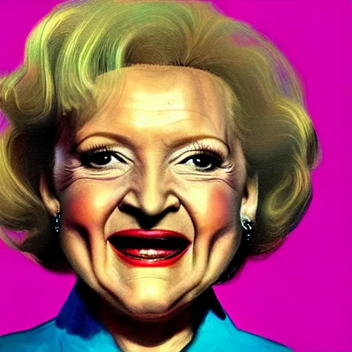 Prompt: betty white by basquiat