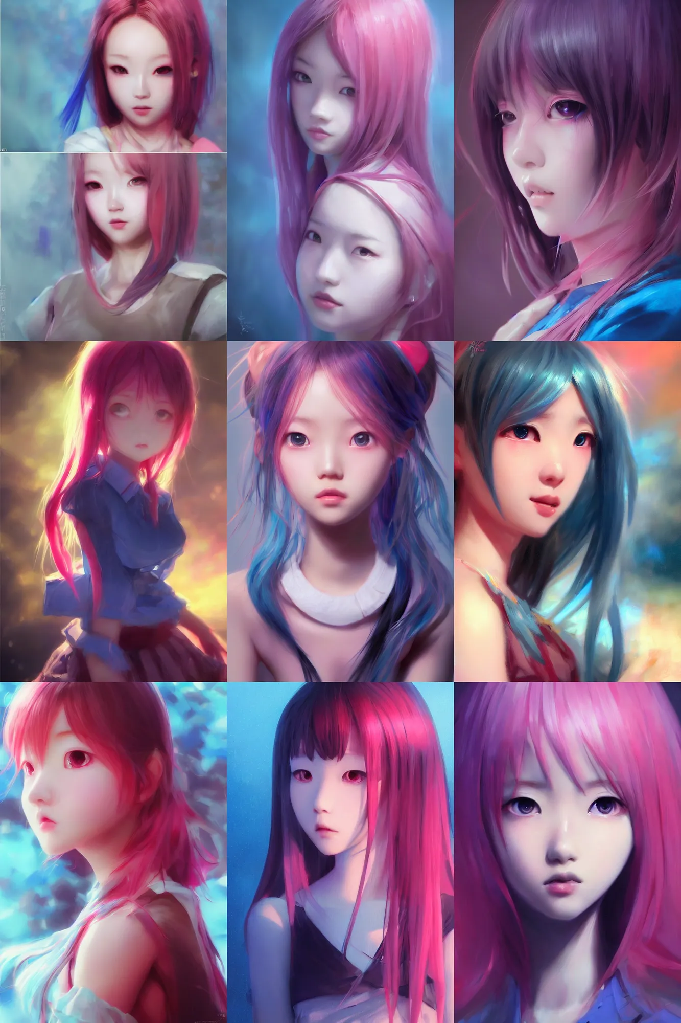 Prompt: 3d dark infrared octane render concept art by D. Jun, by Mo Xiang Tong Xiu, by Igarashi Daisuke, cute beauty portrait anime schoolgirl under dark pink and blue water. beautiful and cutest face. dramatic deep light, trending on artstation, oil painting brush