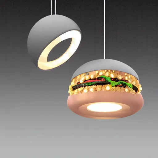 Image similar to fine jewelry hamburger designs. 4 k, product lighting, dramatic lighting.