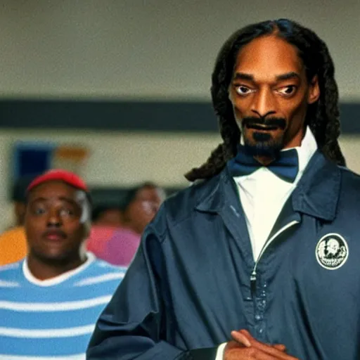 Prompt: a tv still of Snoop Dogg starring as Coach Kreeton in All That (1994)