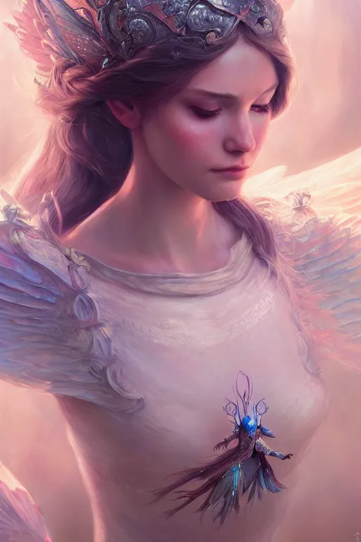 Image similar to fairy princess, highly detailed, d & d, fantasy, highly detailed, digital painting, trending on artstation, concept art, sharp focus, illustration, art by artgerm and greg rutkowski and magali villeneuve